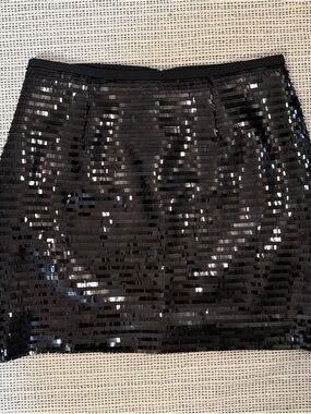Black Sequin Mini Skirt - Women's Party Skirt